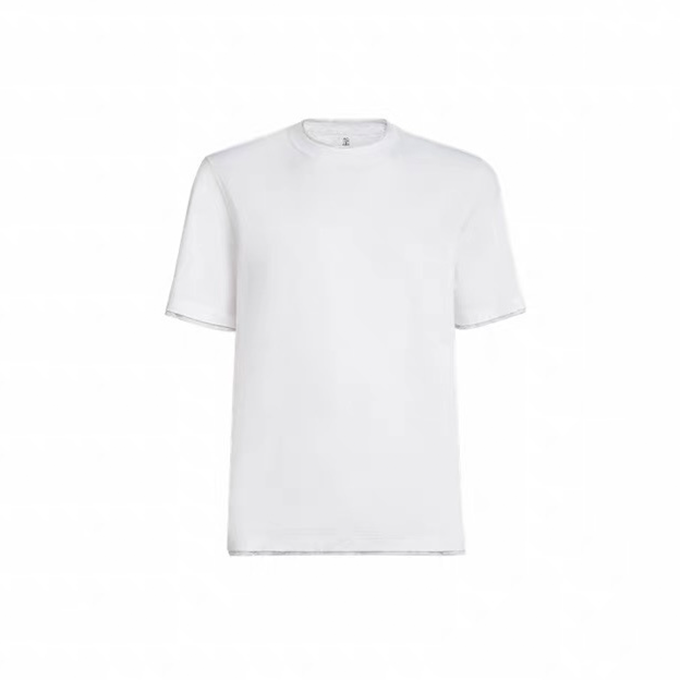 brunello cucinelli short sleeve cotton knit t-shirt